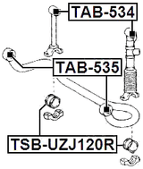 TSB-UZJ120R - REAR STABILIZER BAR BUSH D33