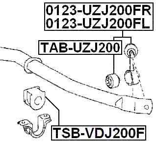 TSB-VDJ200F - FRONT STABILIZER BAR BUSH D35