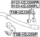 TSB-VDJ200F - FRONT STABILIZER BAR BUSH D35