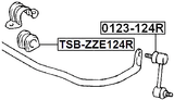 TSB-ZZE124R - REAR STABILIZER BAR BUSH D18