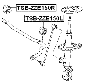 TSB-ZZE150R - FRONT STABILIZER BAR BUSH RIGHT D21.2
