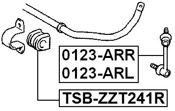 TSB-ZZT241R - REAR STABILIZER BAR BUSH D18