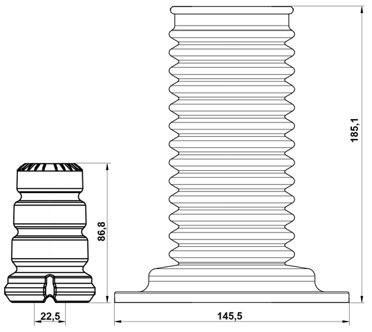 TSHB-ADE150F-KIT - BOOT WITH JOUNCE BUMPER FRONT SHOCK ABSORBER KIT