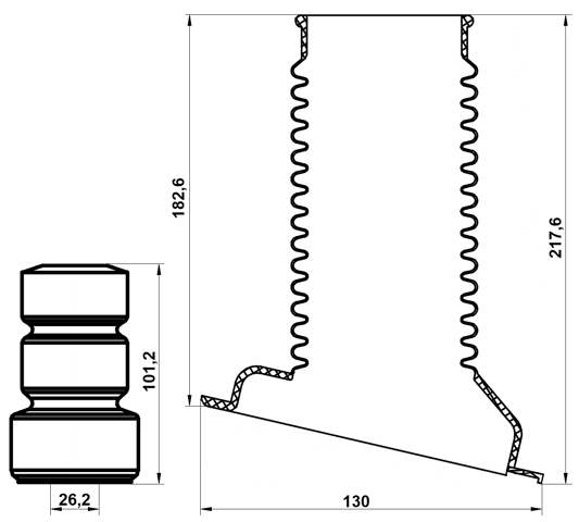 TSHB-ZCA25F-KIT - BOOT WITH JOUNCE BUMPER FRONT SHOCK ABSORBER KIT