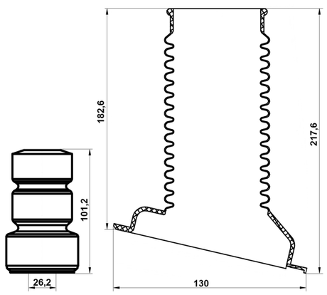 TSHB-ZCA25F-KIT - BOOT WITH JOUNCE BUMPER FRONT SHOCK ABSORBER KIT