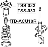 TSS-033 - REAR SHOCK ABSORBER MOUNTING LEFT