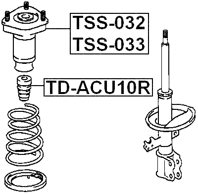 TSS-033 - REAR SHOCK ABSORBER MOUNTING LEFT