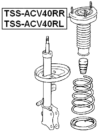 TSS-ACV40RL - REAR SHOCK ABSORBER MOUNTING LEFT