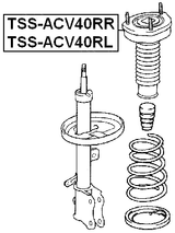 TSS-ACV40RR - REAR SHOCK ABSORBER MOUNTING RIGHT