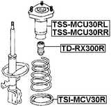TSS-MCU30RL - REAR SHOCK ABSORBER MOUNTING LEFT