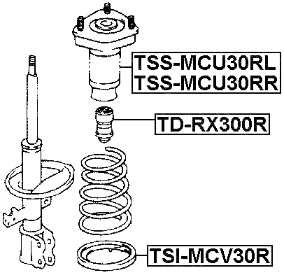 TSS-MCU30RR - REAR SHOCK ABSORBER MOUNTING RIGHT
