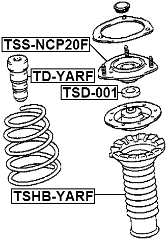 TSS-NCP20F - FRONT SHOCK ABSORBER MOUNTING