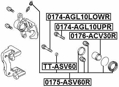 TT-ASV60 - BRAKE CALIPER SLIDE PIN BUSHING