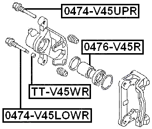 TT-V45WR - BRAKE CALIPER SLIDE PIN BUSHING