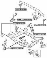 VLAB-XC90LH - LEFT BUSHING, SUBFRAME TRANSVERSE LINK