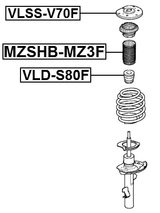 VLD-S80F - FRONT SHOCK ABSORBER JOUNCE BUMPER