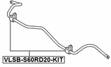 VLSB-S60RD20-KIT - REAR STABILIZER BAR BUSH KIT D20