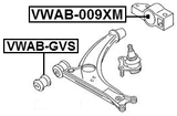 VWAB-009XM - REAR BUSHING WITHOUT BRACKET, FRONT CONTROL ARM