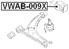 VWAB-009X - REAR BUSHING WITHOUT BRACKET, FRONT CONTROL ARM