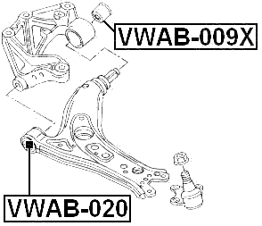 VWAB-020 - FRONT BUSHING, FRONT CONTROL ARM
