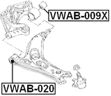 VWAB-020 - FRONT BUSHING, FRONT CONTROL ARM