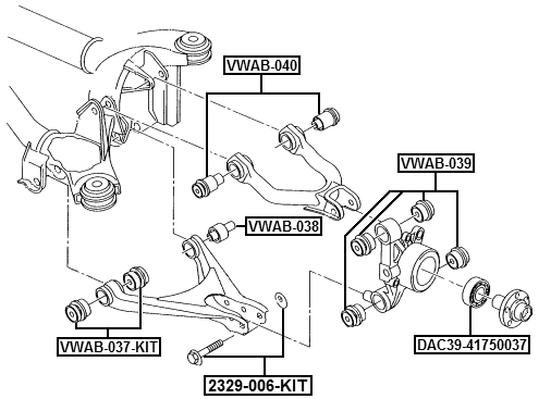 VWAB-040 - BUSHING, REAR UPPER CONTROL ARM