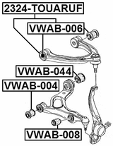 VWAB-044 - REAR BUSHING, FRONT CONTROL ARM (HYDRO)