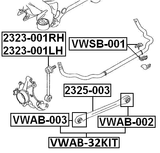 VWAB-32KIT - REAR TRASVERSE ROD BUSHING KIT