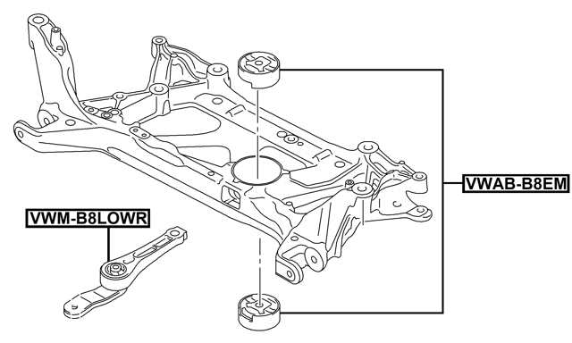 VWAB-B8EM - SUBFRAME BUSHING KIT