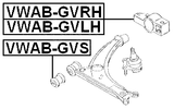 VWAB-GVLH - REAR BUSHING, FRONT LEFT CONTROL ARM