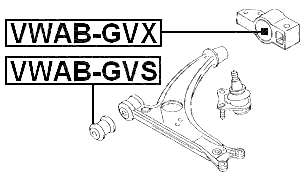 VWAB-GVX - REAR BUSHING WITHOUT BRACKET, FRONT CONTROL ARM