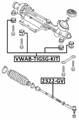 VWAB-TIGSG-KIT - STEERING RACK BUSHING KIT