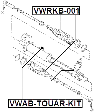 VWAB-TOUAR-KIT - STEERING RACK BUSHING KIT