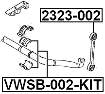 VWSB-002-KIT - FRONT STABILIZER BAR BUSH KIT D34.6
