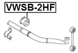 VWSB-2HF - FRONT STABILIZER BAR BUSH D26.3