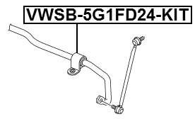 VWSB-5G1FD24-KIT - FRONT STABILIZER BAR BUSH KIT D24