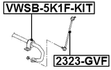 VWSB-5K1F-KIT - FRONT STABILIZER BAR BUSH KIT D23.6