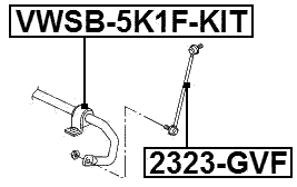 VWSB-5K1F-KIT - FRONT STABILIZER BAR BUSH KIT D23.6