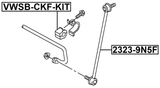 VWSB-CKF-KIT - FRONT STABILIZER BAR BUSH KIT (SET FOR TWO SIDES) D20