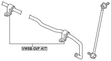 VWSB-GVF-KIT - FRONT STABILIZER BAR BUSH KIT (SET FOR TWO SIDES)