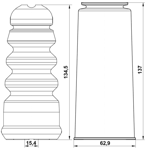 VWSHB-B5R-KIT - BOOT WITH JOUNCE BUMPER REAR SHOCK ABSORBER KIT (SET FOR TWO SIDES)