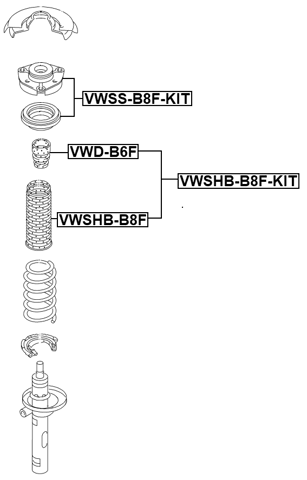 VWSHB-B8F-KIT - BOOT WITH JOUNCE BUMPER FRONT SHOCK ABSORBER KIT