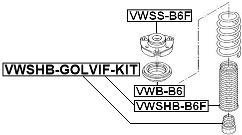 VWSHB-GOLVIF-KIT - BOOT WITH JOUNCE BUMPER FRONT SHOCK ABSORBER KIT