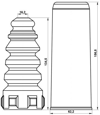 VWSHB-TOURIIR-KIT - BOOT WITH JOUNCE BUMPER REAR SHOCK ABSORBER KIT