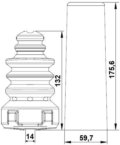 VWSHB-TOURR-KIT - BOOT WITH JOUNCE BUMPER REAR SHOCK ABSORBER KIT