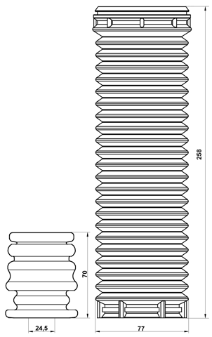 VWSHB-TRSPVF-KIT - BOOT WITH JOUNCE BUMPER FRONT SHOCK ABSORBER KIT